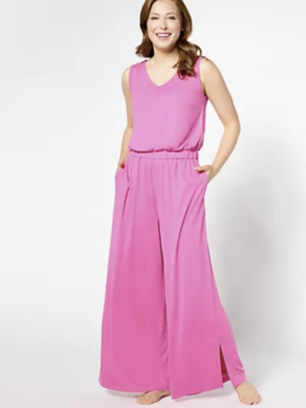 Bumblebella by Jill Martin Dreamy Jersey Wide-Leg Jumpsuit XXS Tall